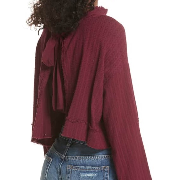 Free People Waking in Hueco tie back Crop Sweater - Picture 4 of 8